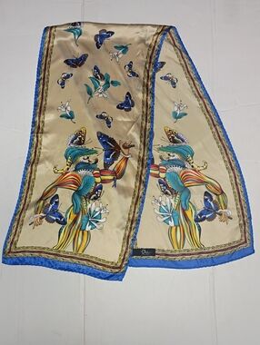 ❤️AMAZING! 2011 SALVADOR DALI OBLONG SCARF BUTTERFLY FLORAL ST PETE MUSEUM